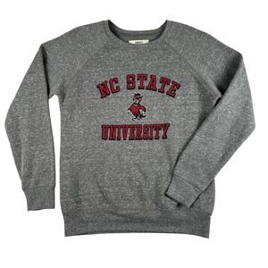 NC State Wolfpack Sweatshirt Womens Small Gray NCAA College Pressbox Crewneck